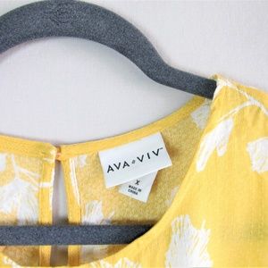 Ava & Viv Tops - Ava & Viv yellow floral peplum sleeveless blouse Ava & Viv Tops - Ava & Viv yellow floral peplum sleeveless blouse